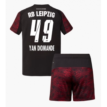 Billige Fotballdrakt RB Leipzig Yan Diomande #49 Replika Tredjedraktsett Barn 2025-26 Kortermet (med bukser)